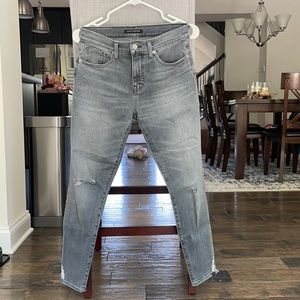 Lucky Brand Ava Distressed Gray Skinny Jeans